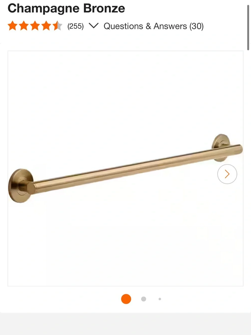 Delta Champagne Bronze Wall-Mount Towel Bar